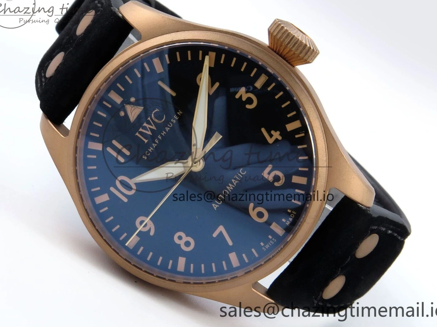 MIROTIME 0410 Affordable Big Pilot IW329703 M+F 1:1 Best Edition Black Dial on Black Nylon Strap MY 7004